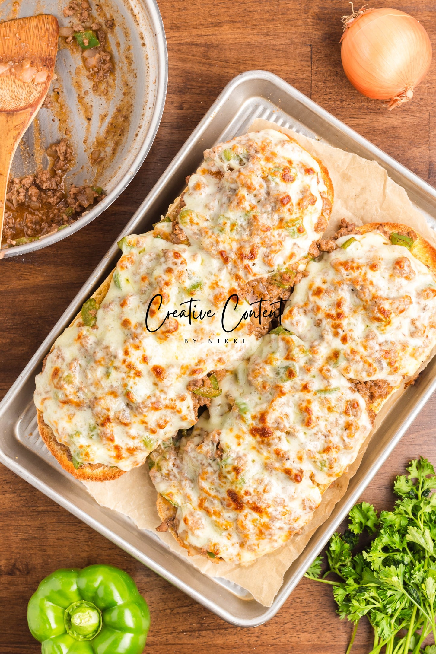 Garlic Bread Cheesesteak Sloppy Joes - Exclusive