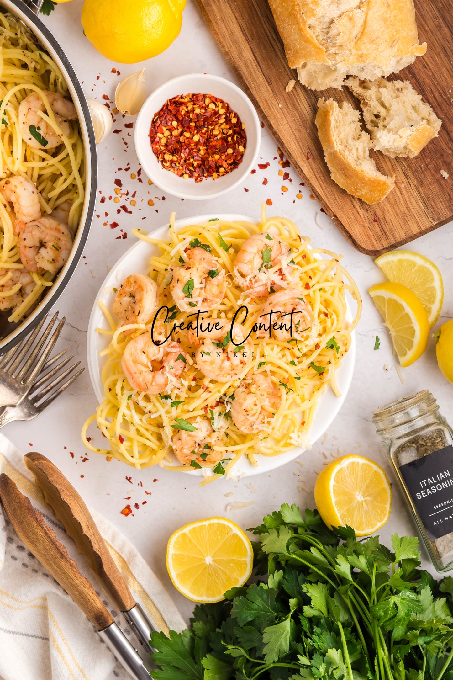 Garlic Butter Noodles With Shrimp - Set 1 of 2