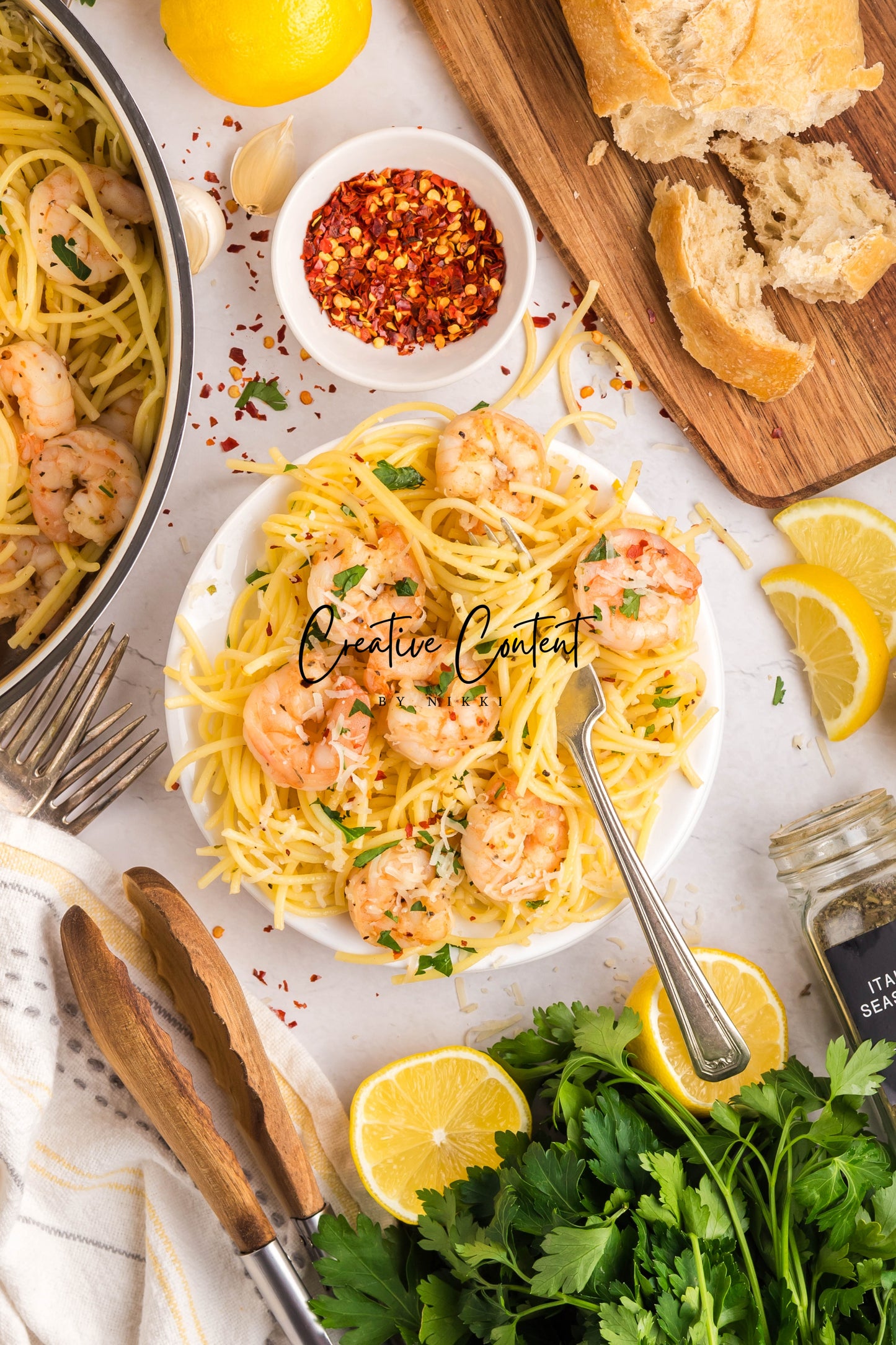Garlic Butter Noodles With Shrimp - Set 1 of 2
