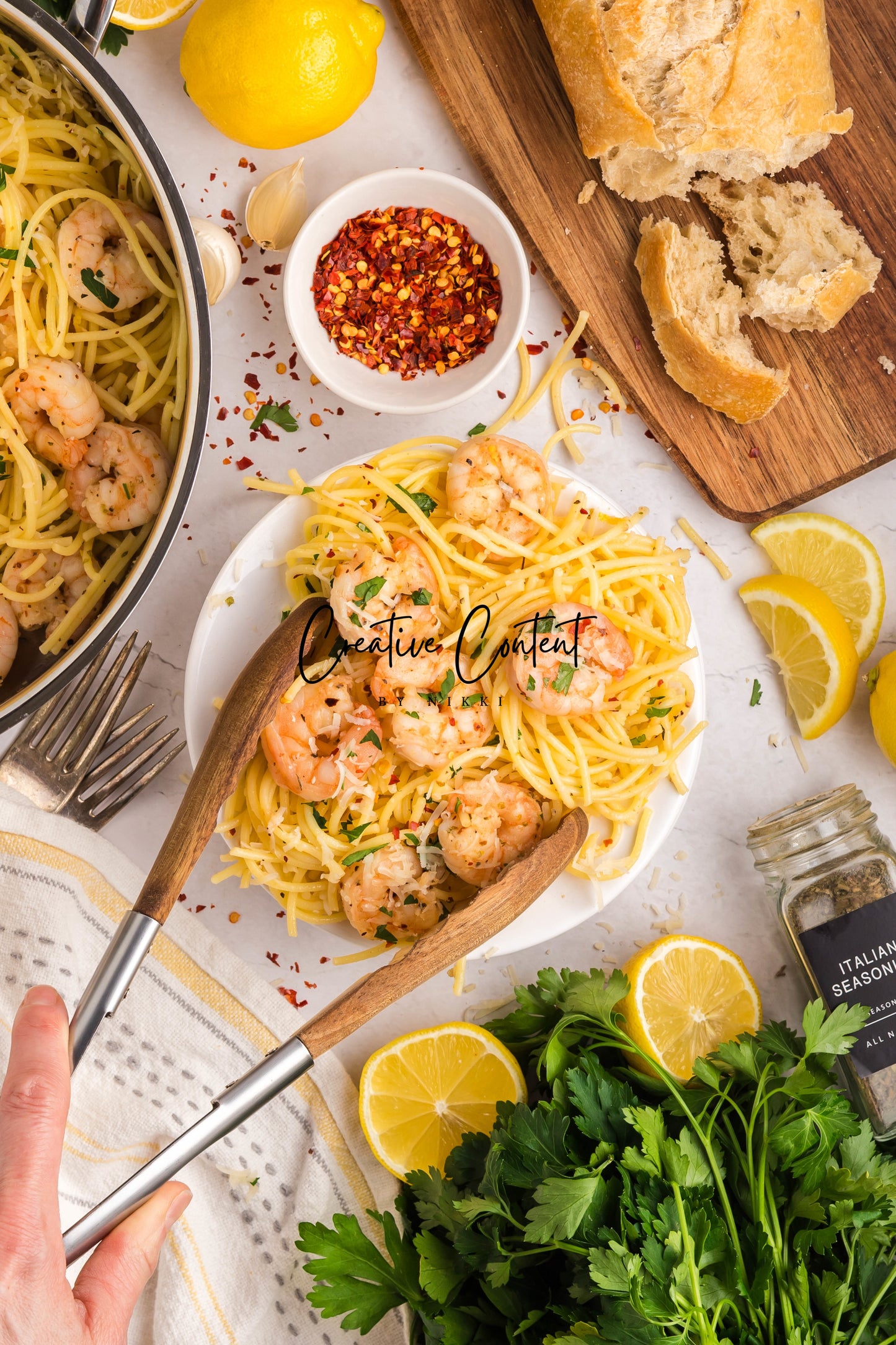 Garlic Butter Noodles With Shrimp - Set 1 of 2
