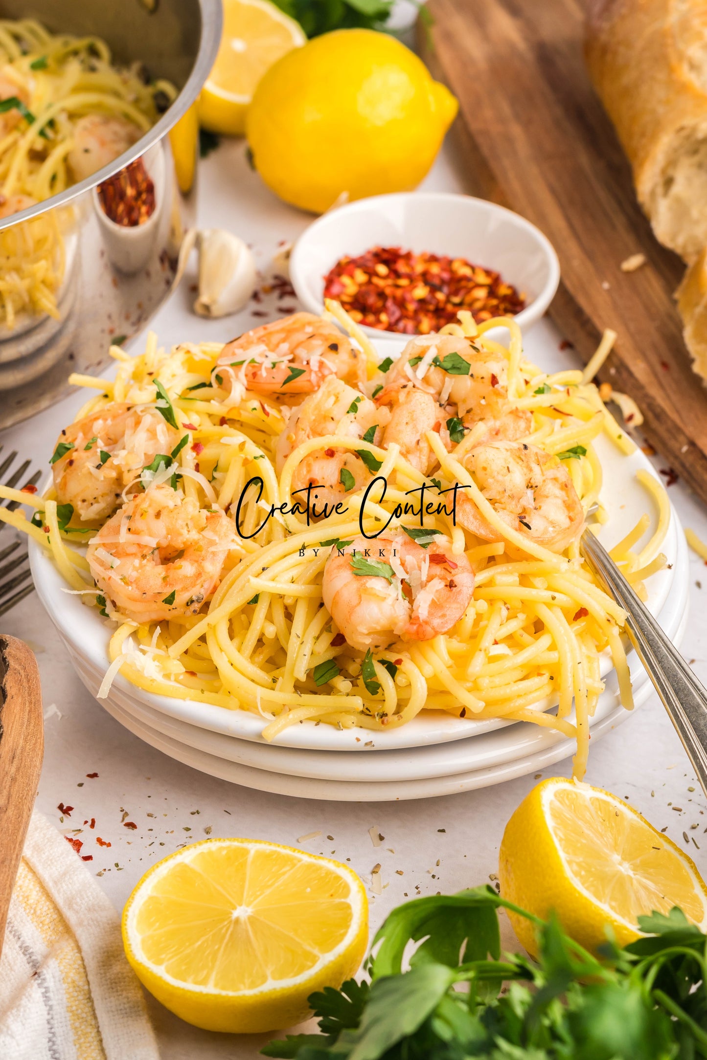 Garlic Butter Noodles With Shrimp - Set 1 of 2