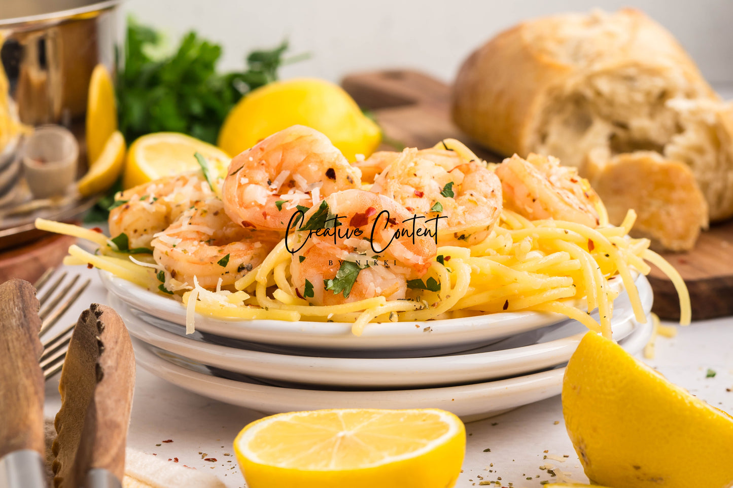 Garlic Butter Noodles With Shrimp - Set 1 of 2