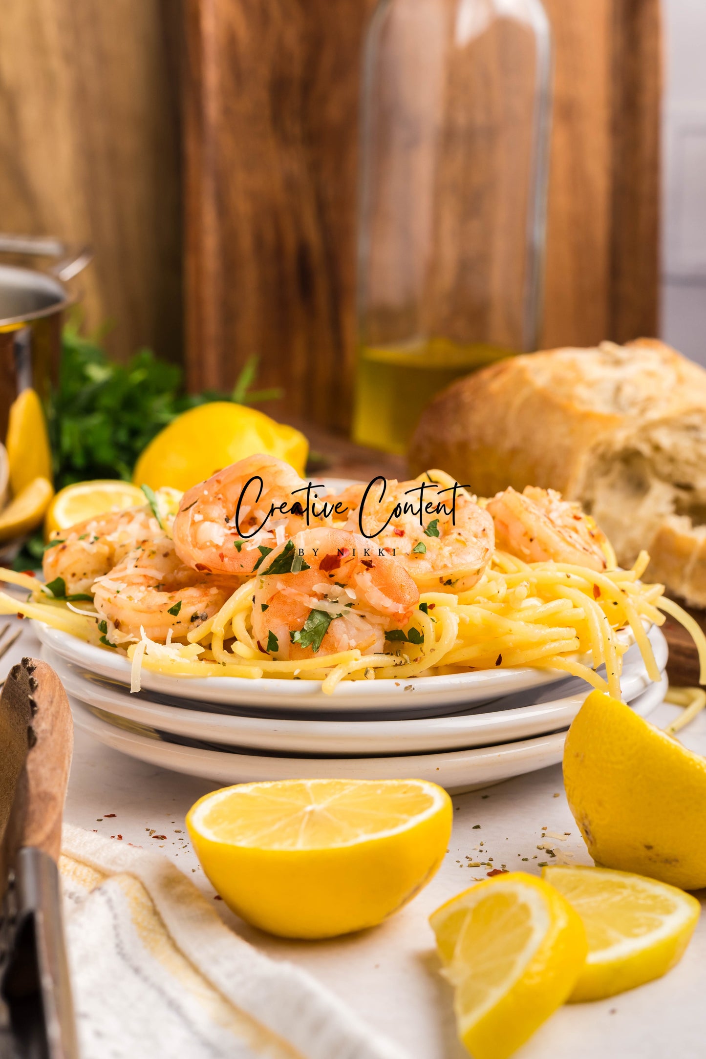 Garlic Butter Noodles With Shrimp - Set 1 of 2