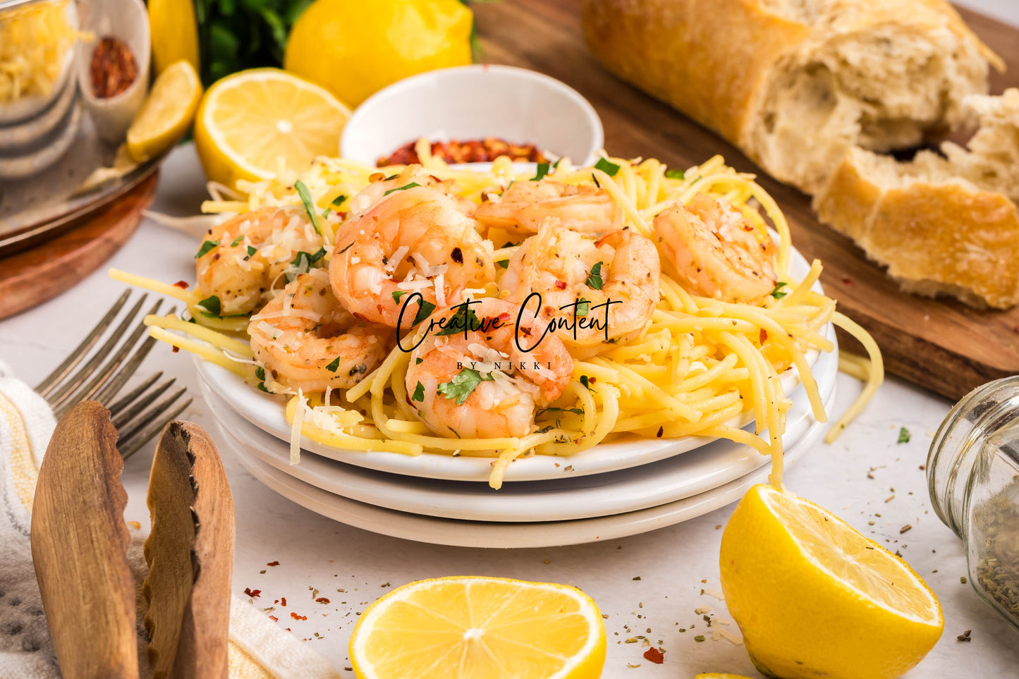 Garlic Butter Noodles With Shrimp - Set 1 of 2
