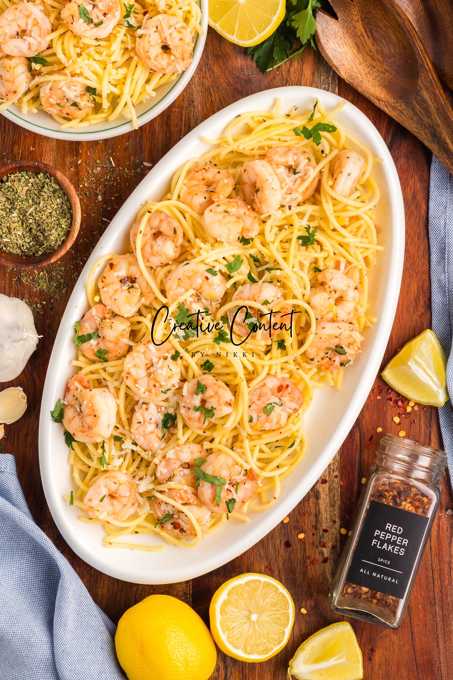 Garlic Butter Noodles With Shrimp - Set 2 of 2
