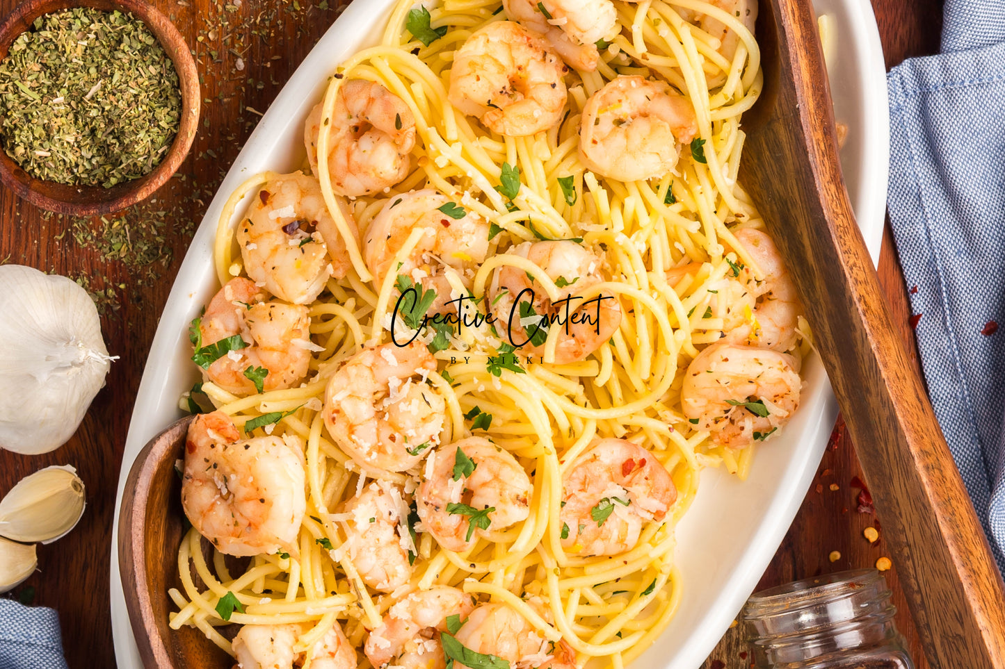 Garlic Butter Noodles With Shrimp - Set 2 of 2