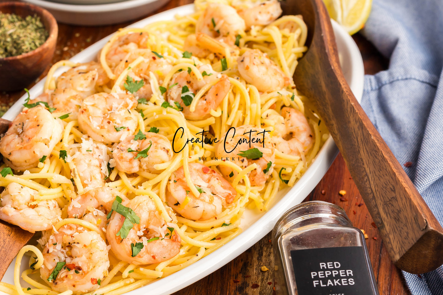 Garlic Butter Noodles With Shrimp - Set 2 of 2