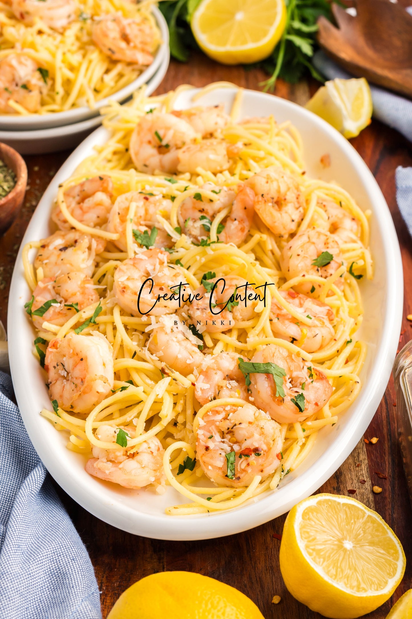 Garlic Butter Noodles With Shrimp - Set 2 of 2