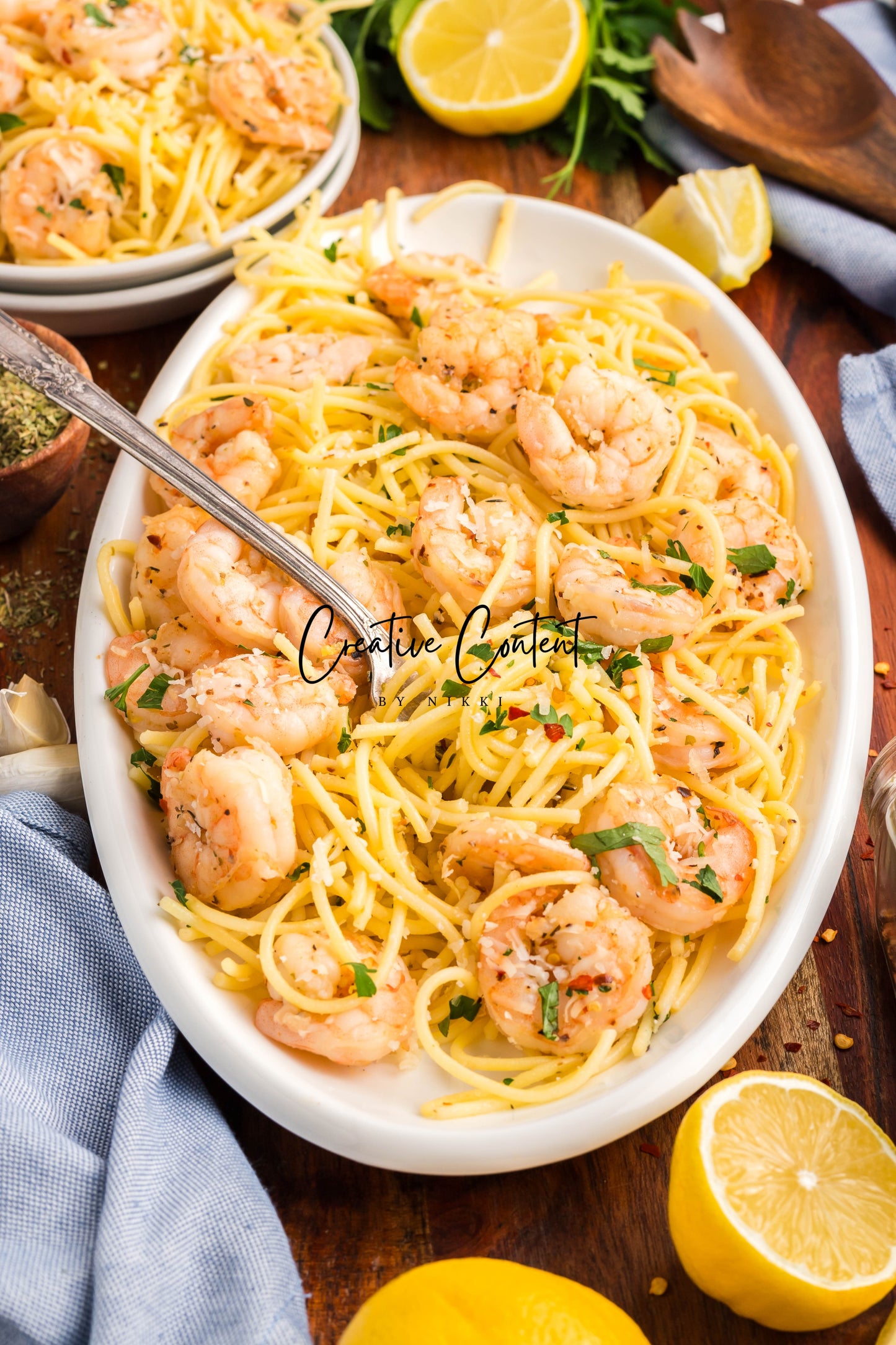 Garlic Butter Noodles With Shrimp - Set 2 of 2