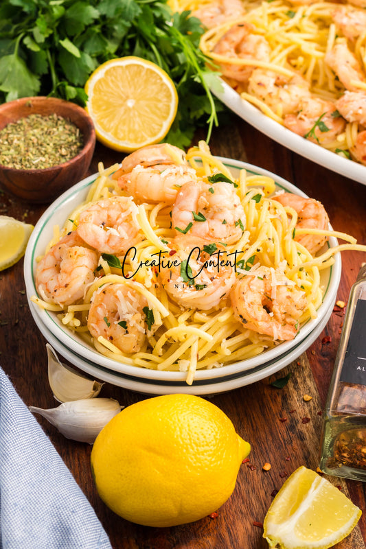 Garlic Butter Noodles With Shrimp  -  Set 2 of 2