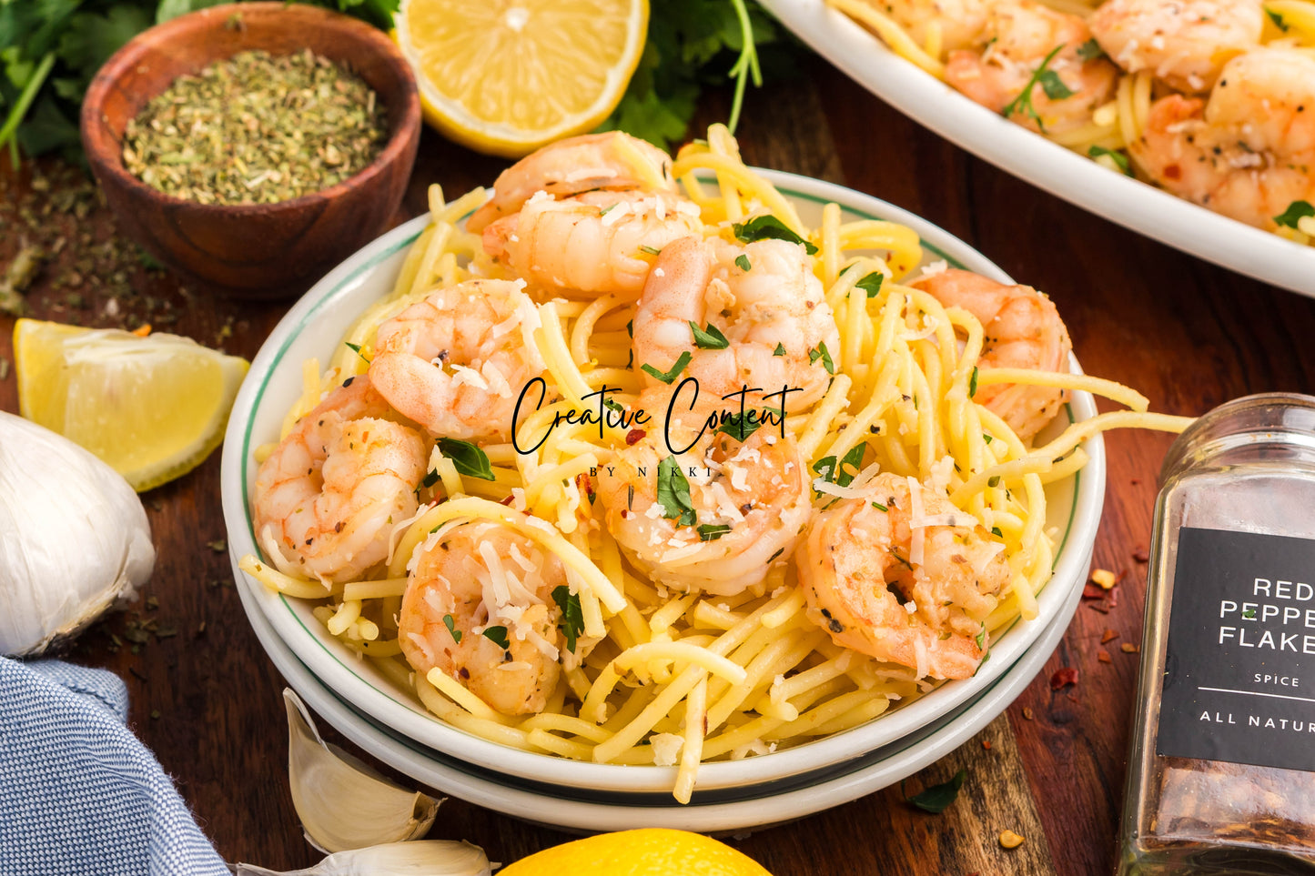 Garlic Butter Noodles With Shrimp - Set 2 of 2