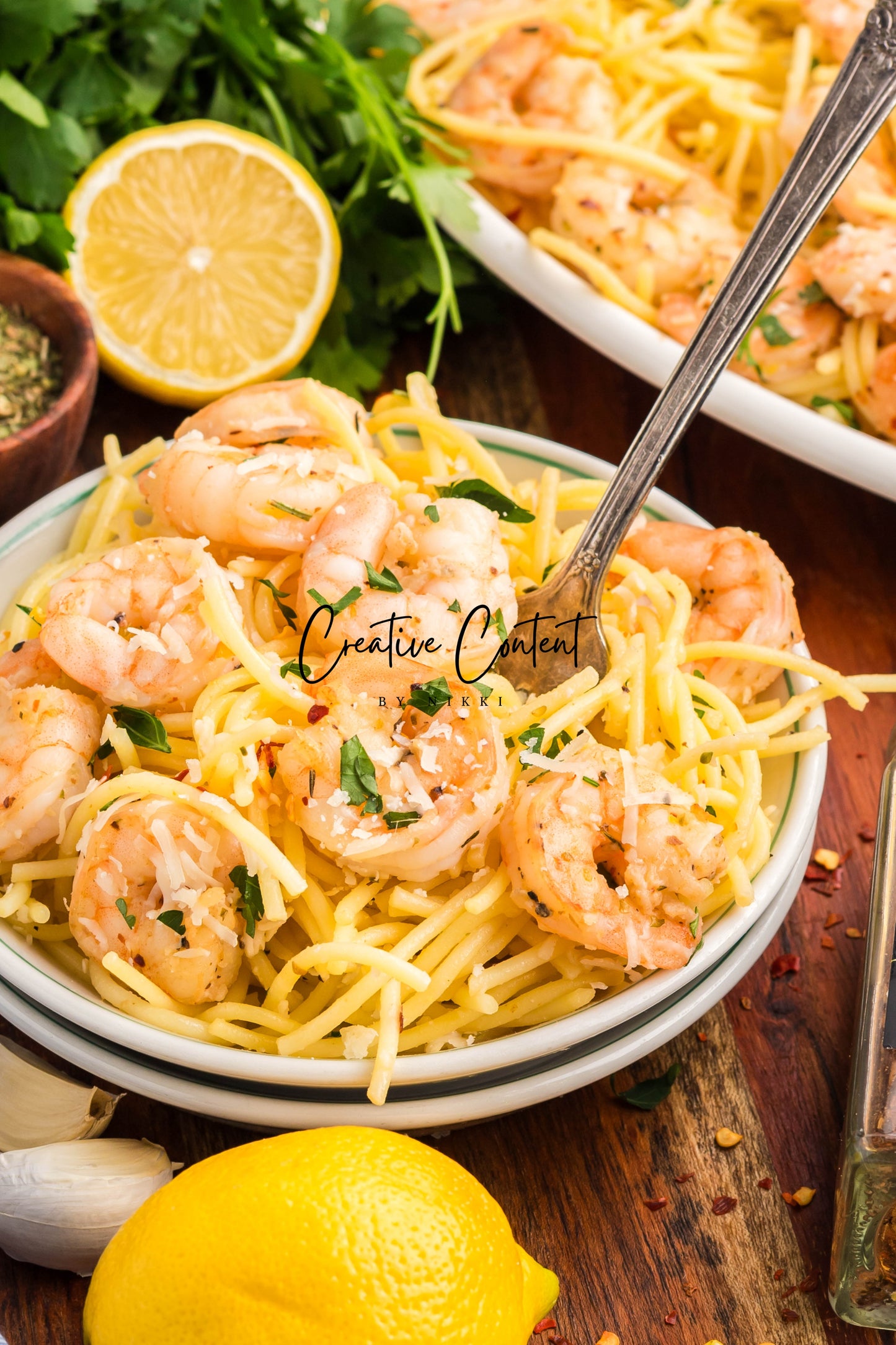 Garlic Butter Noodles With Shrimp - Set 2 of 2