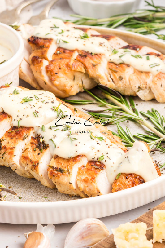 Garlic Herbed Roasted Turkey Breast With Rosemary Cream Sauce - Exclusive