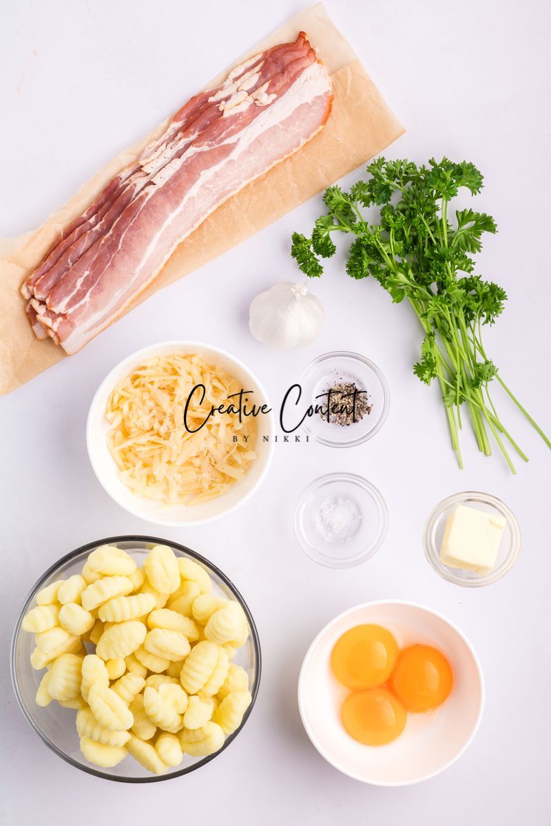 Gnocchi Carbonara With Bacon - Set 1 of 2