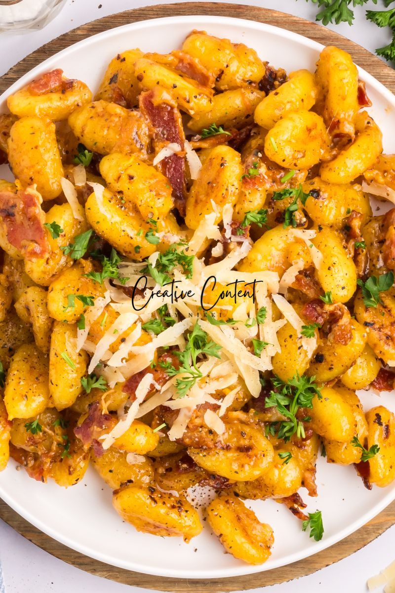 Gnocchi Carbonara With Bacon - Set 1 of 2