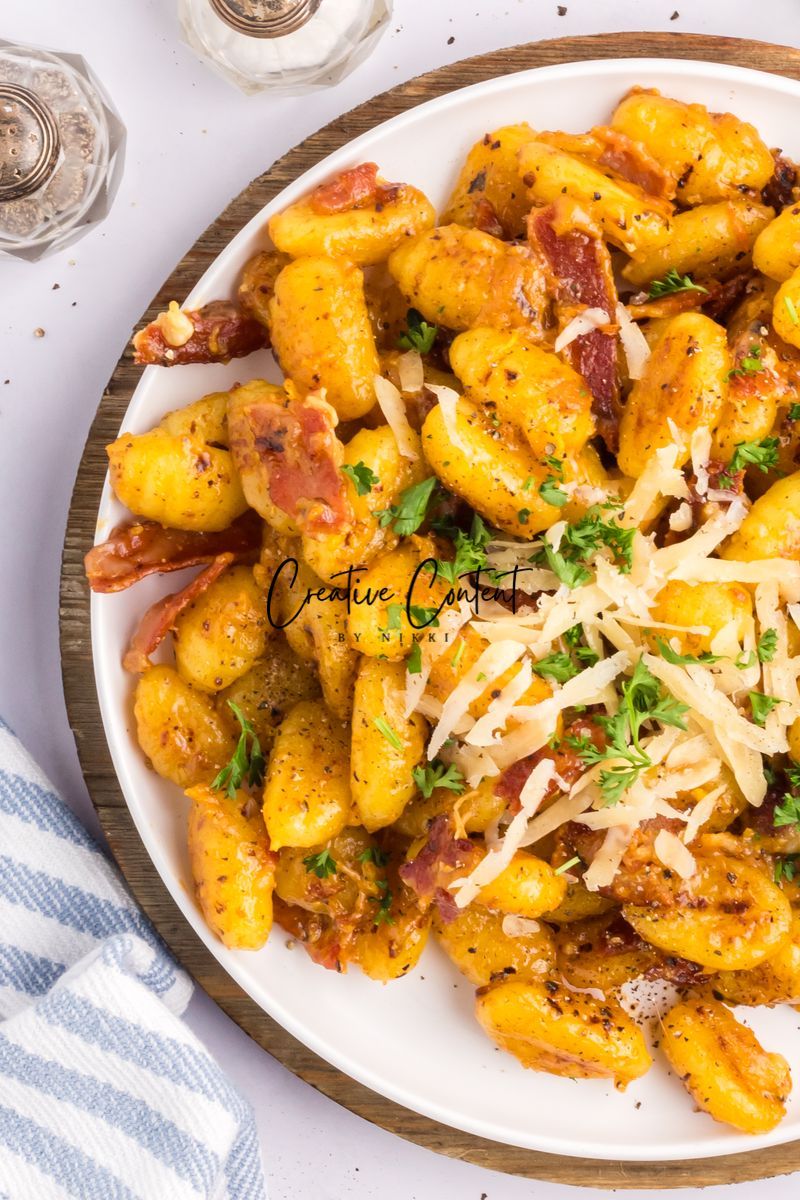 Gnocchi Carbonara With Bacon - Set 1 of 2