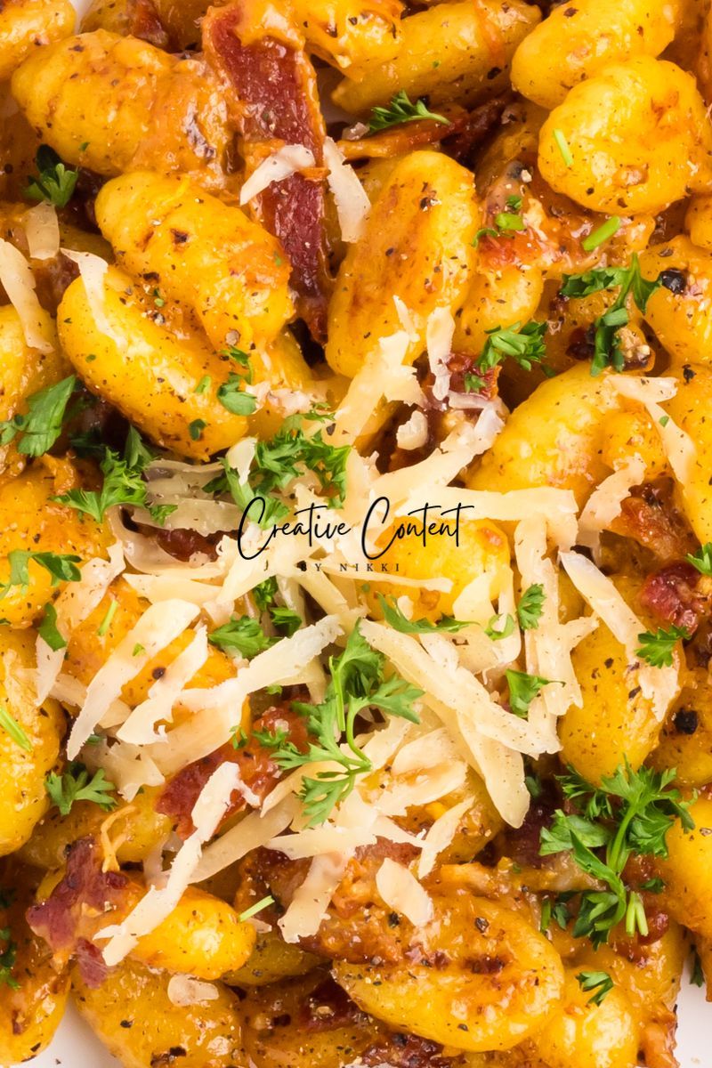 Gnocchi Carbonara With Bacon - Set 1 of 2