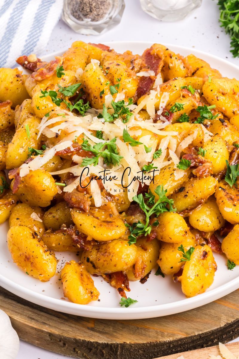 Gnocchi Carbonara With Bacon - Set 1 of 2