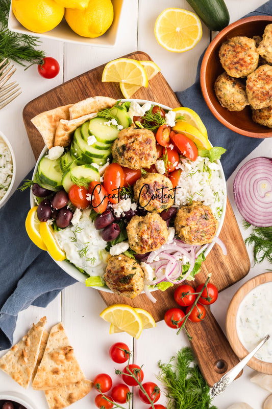 Greek Chicken Meatballs + Tzatziki Sauce -  Exclusive
