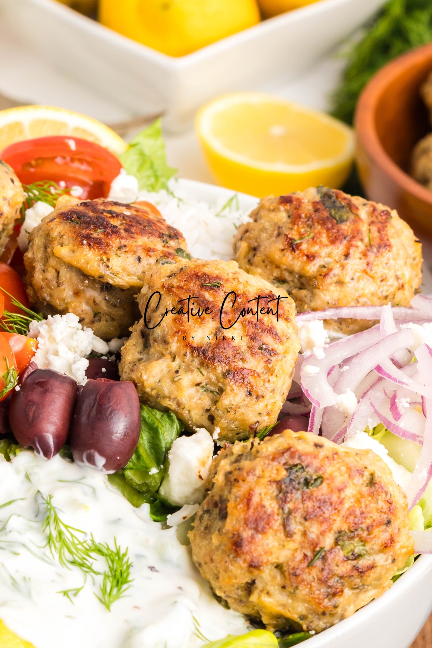 Greek Chicken Meatballs + Tzatziki Sauce - Exclusive