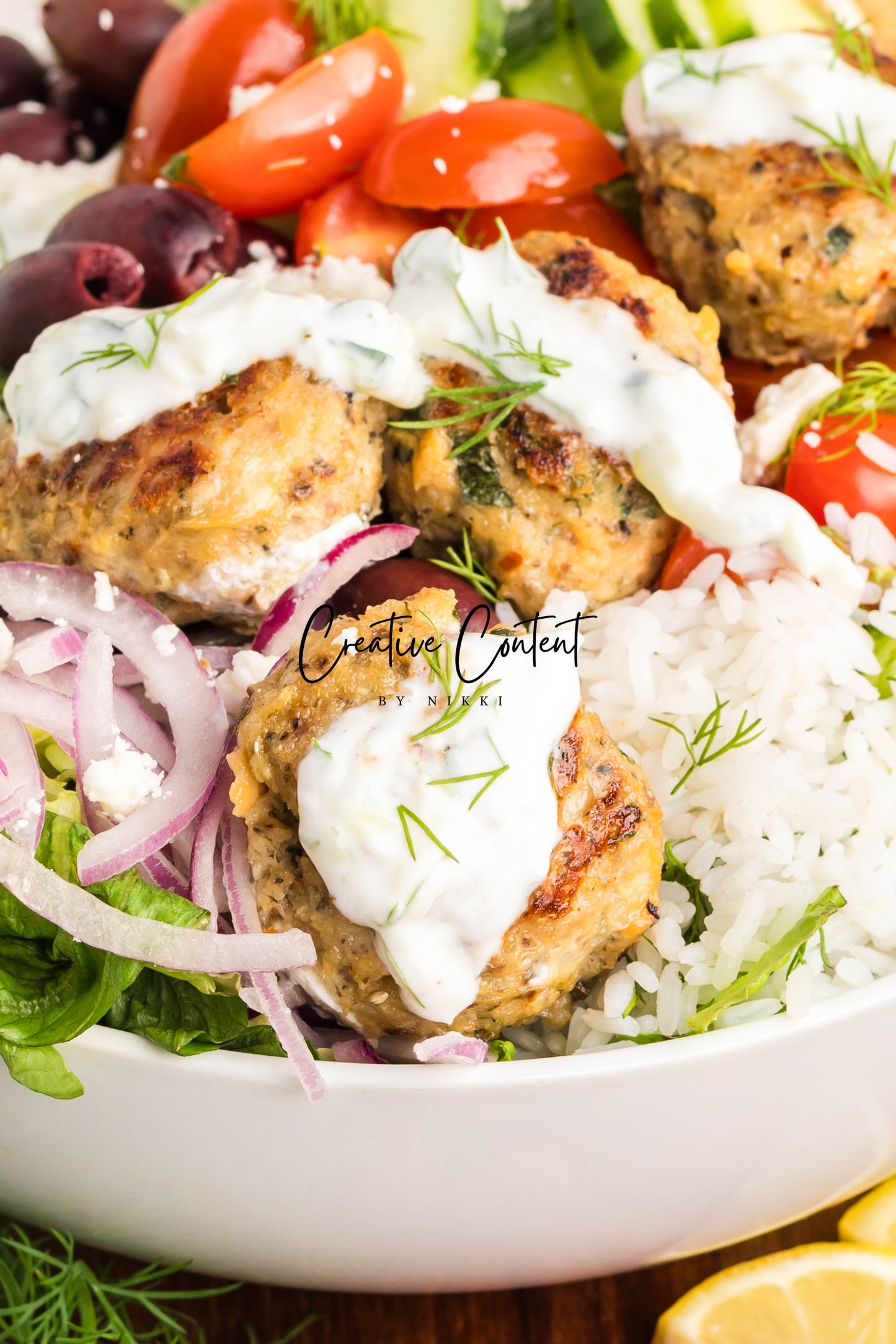 Greek Chicken Meatballs + Tzatziki Sauce - Exclusive