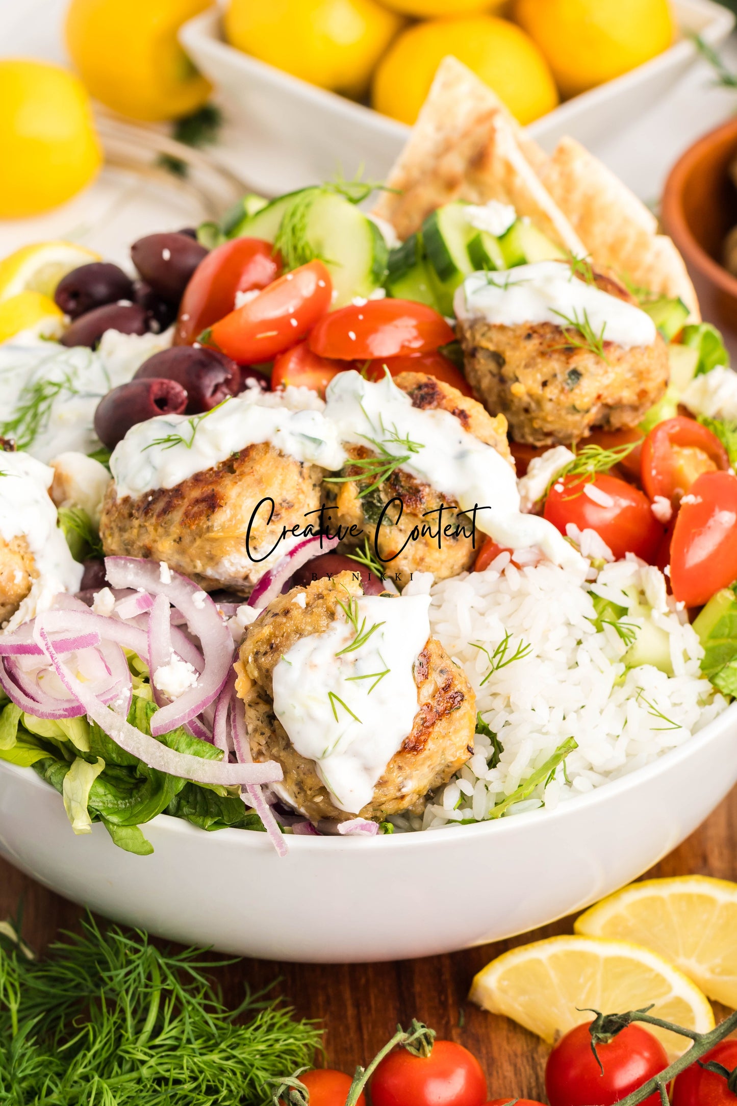 Greek Chicken Meatballs + Tzatziki Sauce - Exclusive