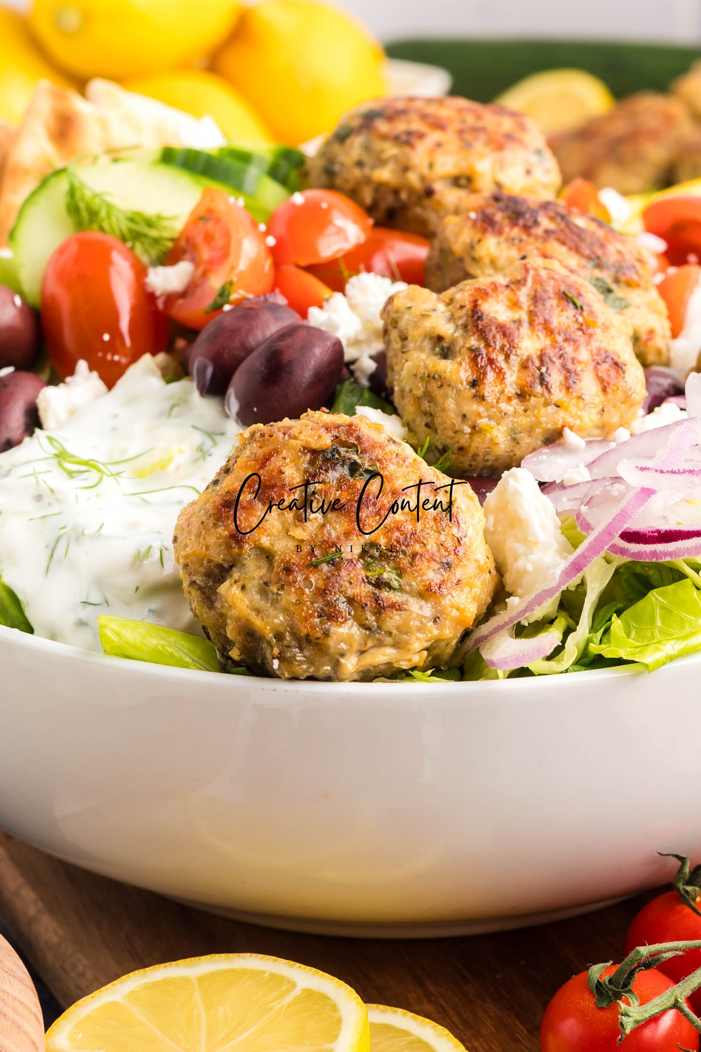 Greek Chicken Meatballs + Tzatziki Sauce - Exclusive