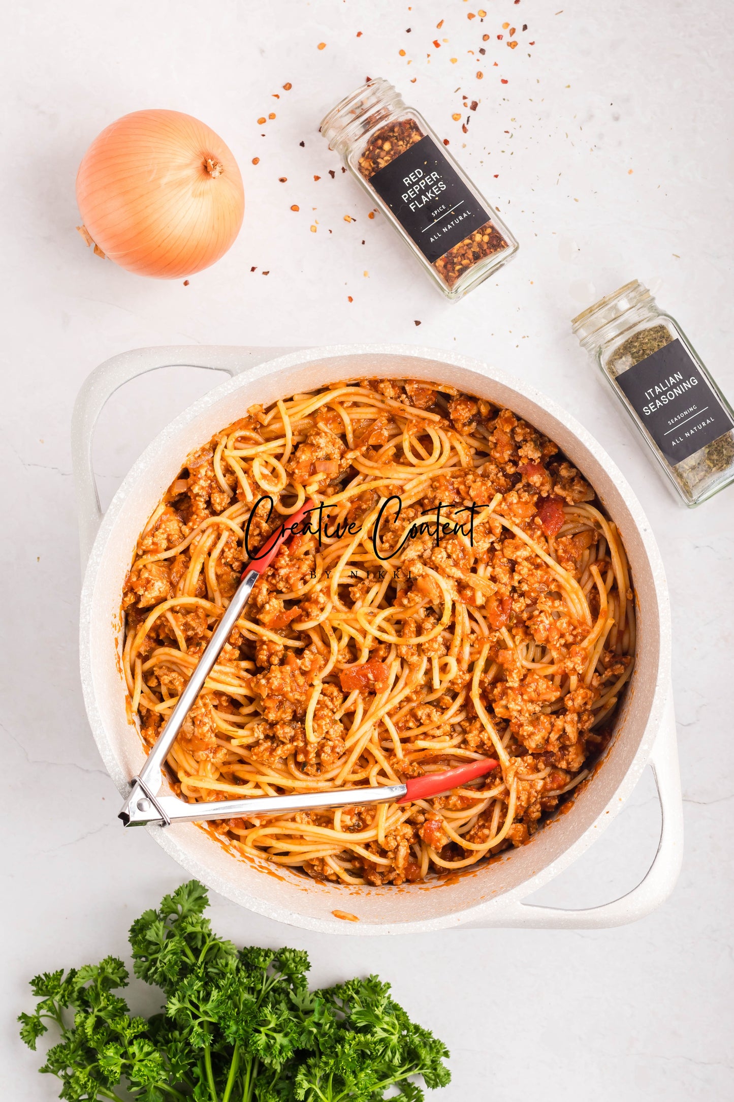 Ground Turkey With Spaghetti - Set 2 of 2