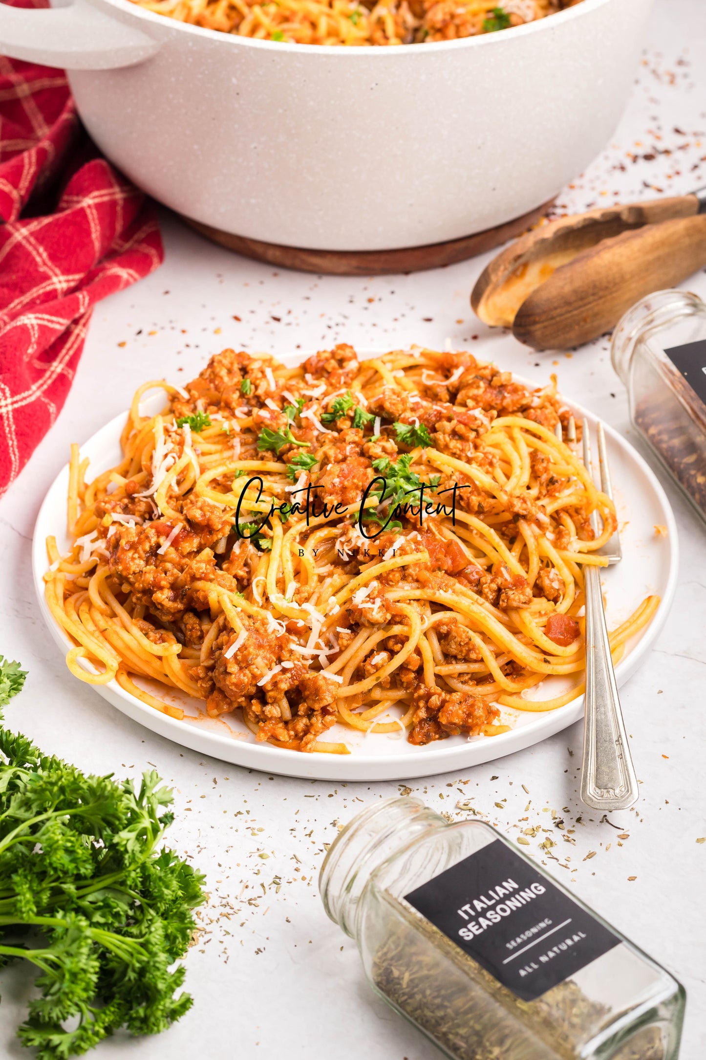 Ground Turkey With Spaghetti - Set 1 of 2