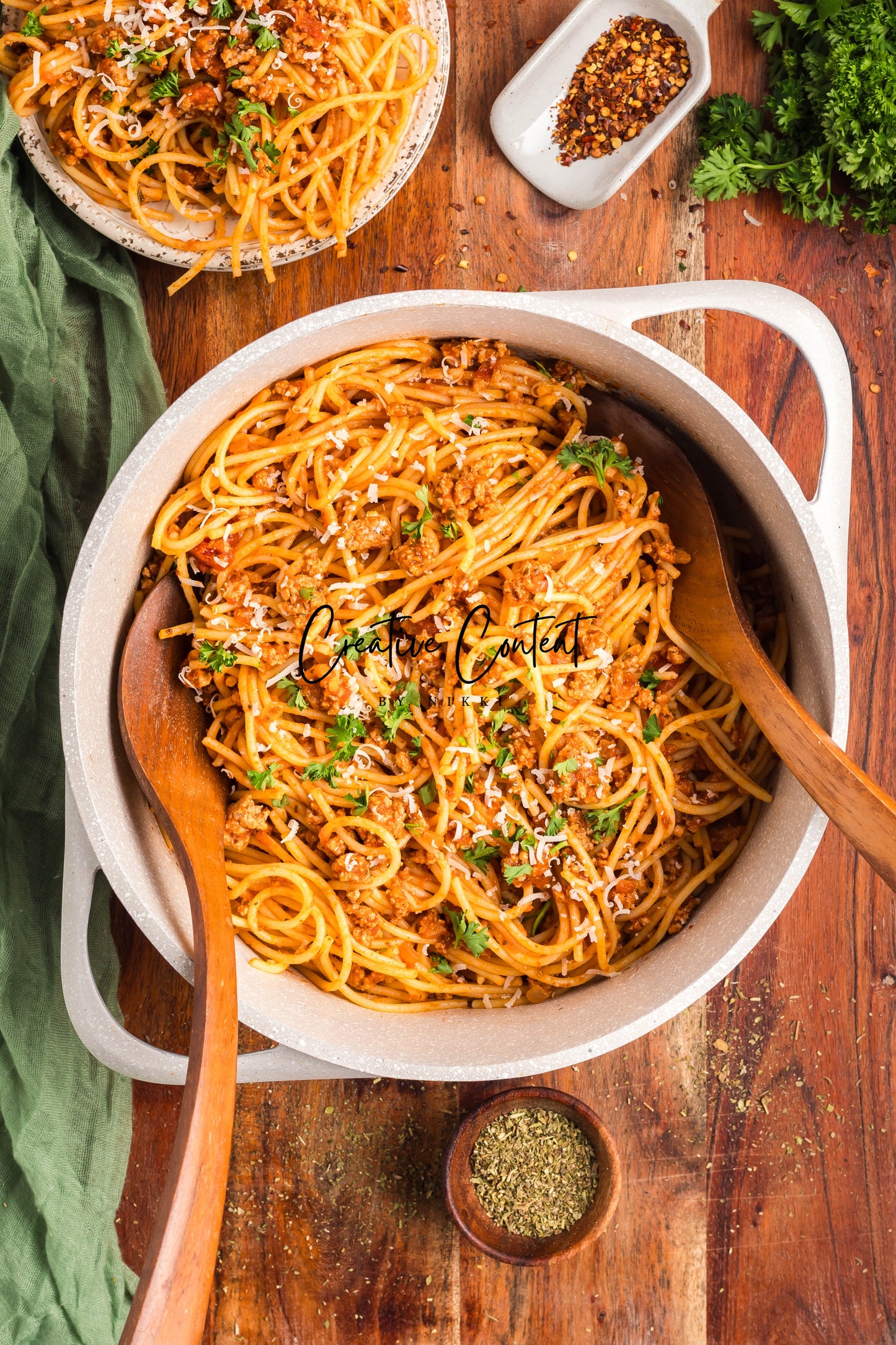 Ground Turkey With Spaghetti - Set 2 of 2