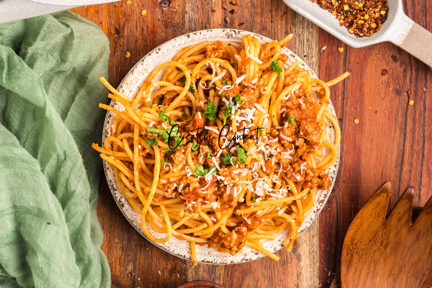 Ground Turkey With Spaghetti - Set 2 of 2