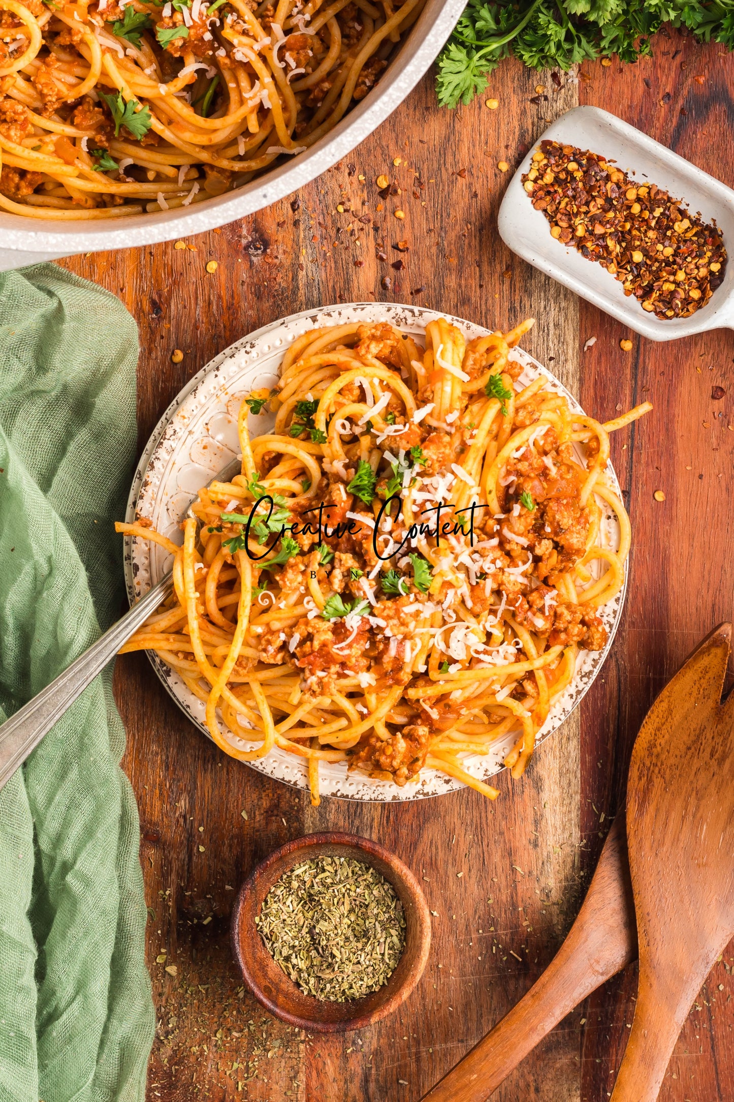 Ground Turkey With Spaghetti - Set 2 of 2