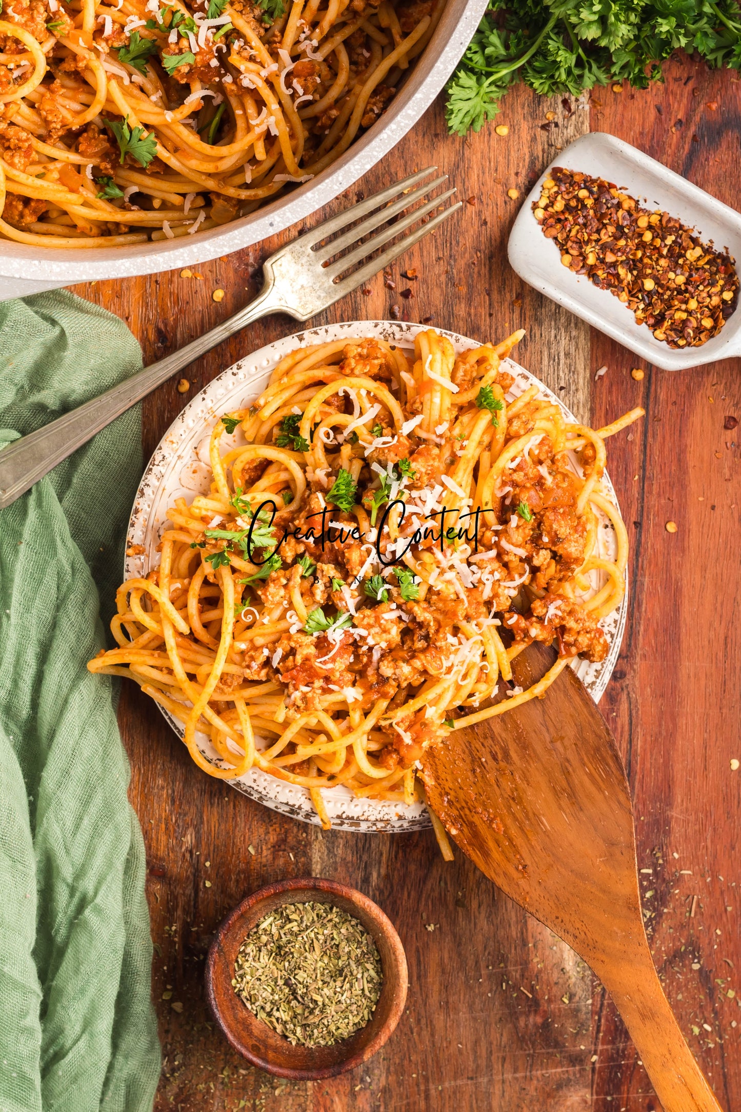 Ground Turkey With Spaghetti - Set 2 of 2