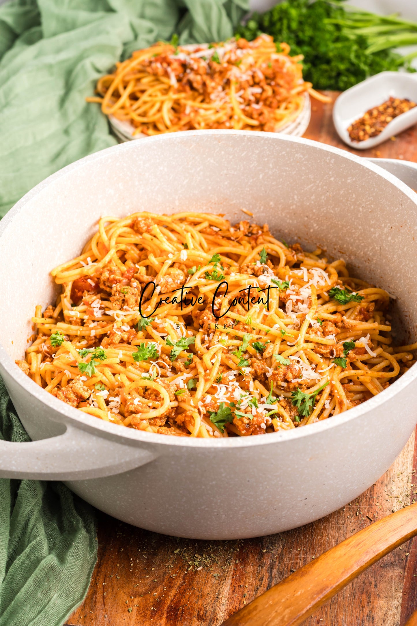 Ground Turkey With Spaghetti - Set 2 of 2