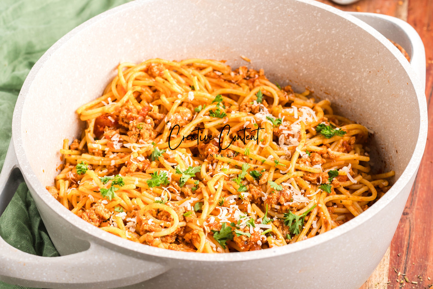Ground Turkey With Spaghetti - Set 2 of 2