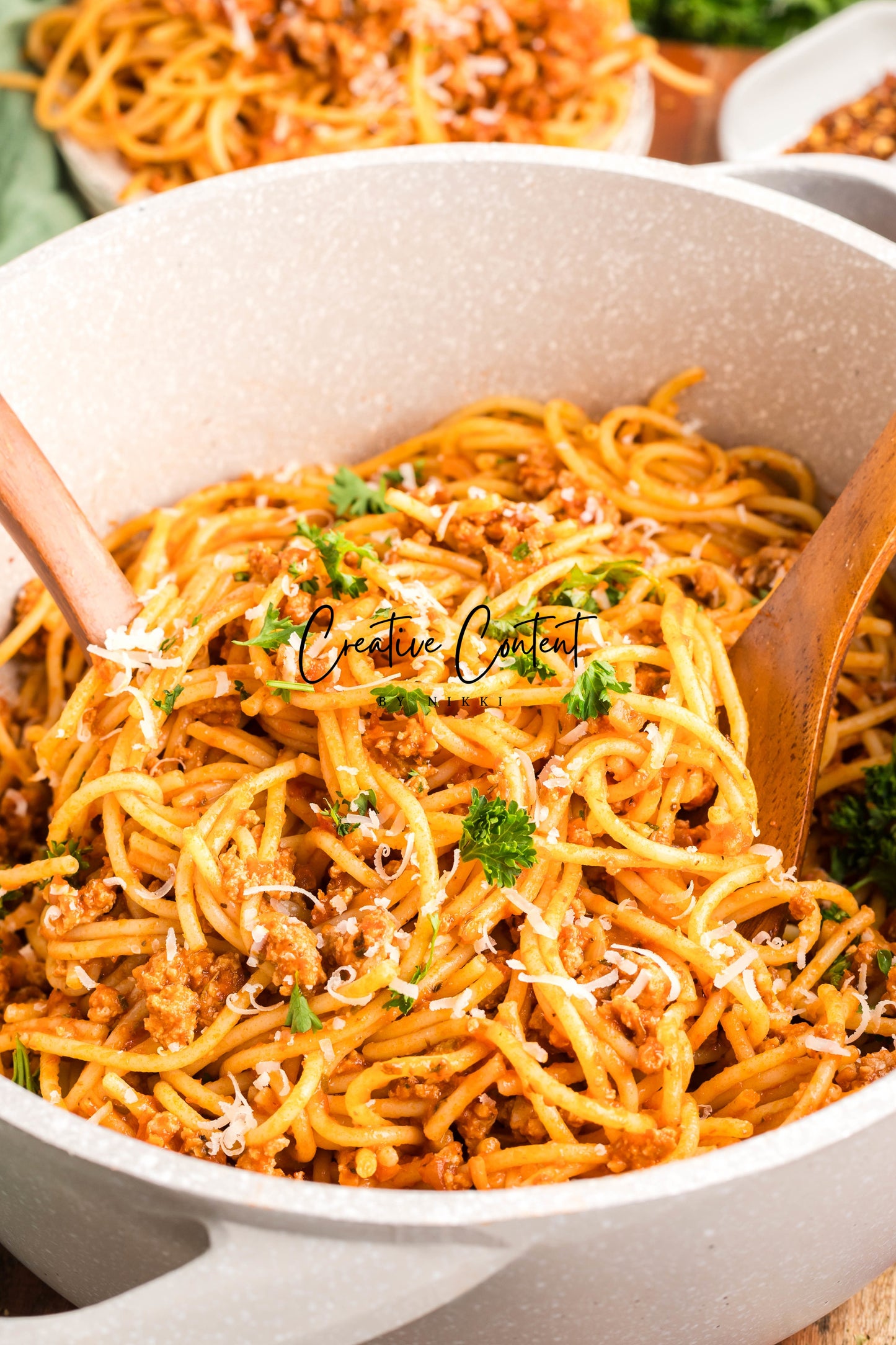Ground Turkey With Spaghetti - Set 2 of 2