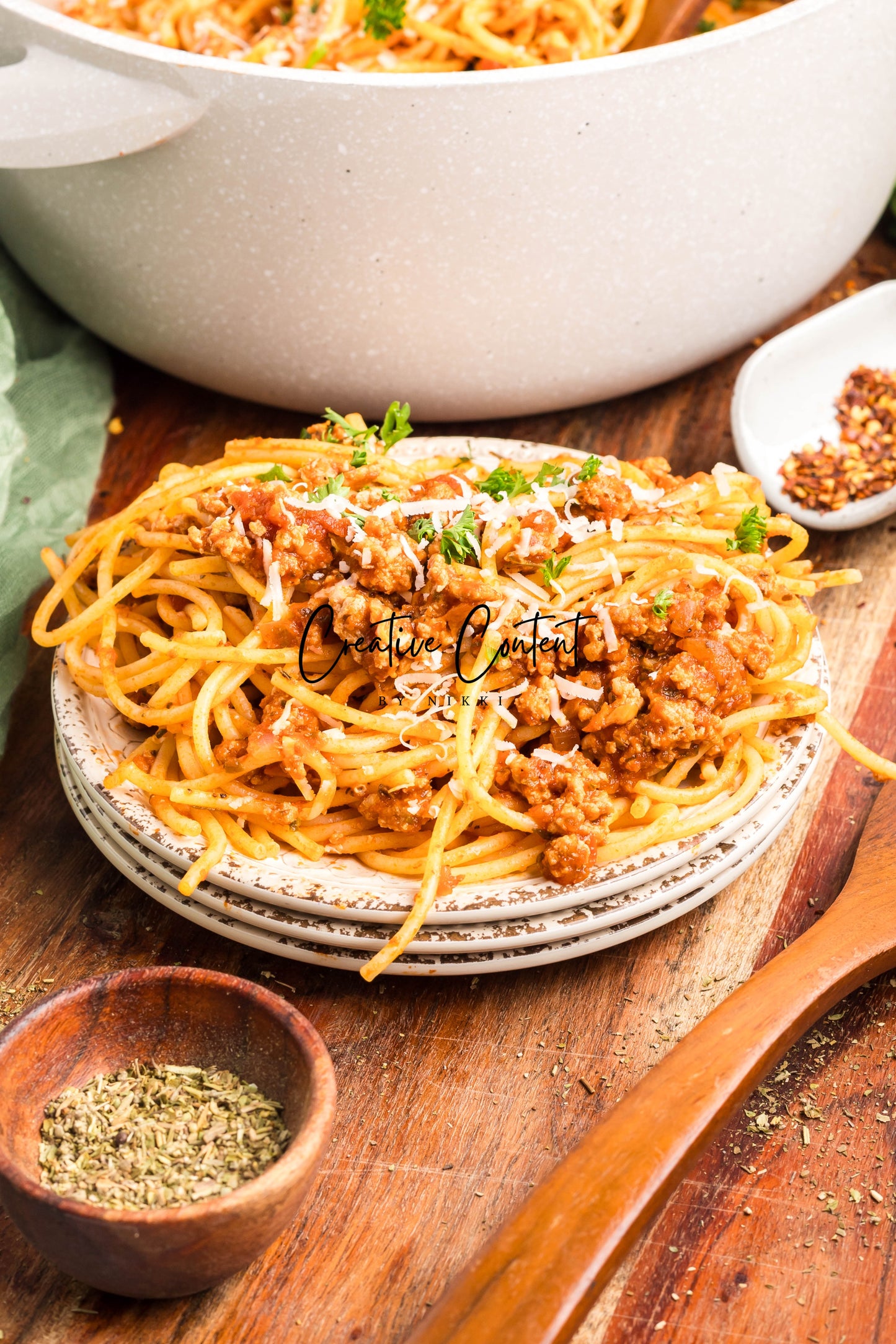 Ground Turkey With Spaghetti - Set 2 of 2