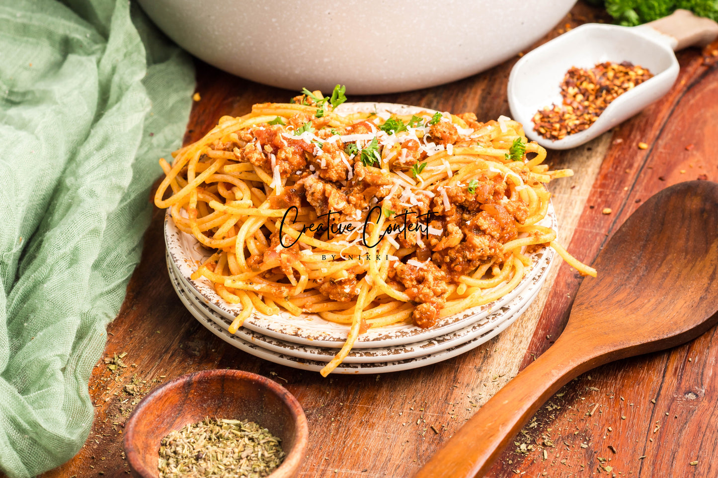 Ground Turkey With Spaghetti - Set 2 of 2