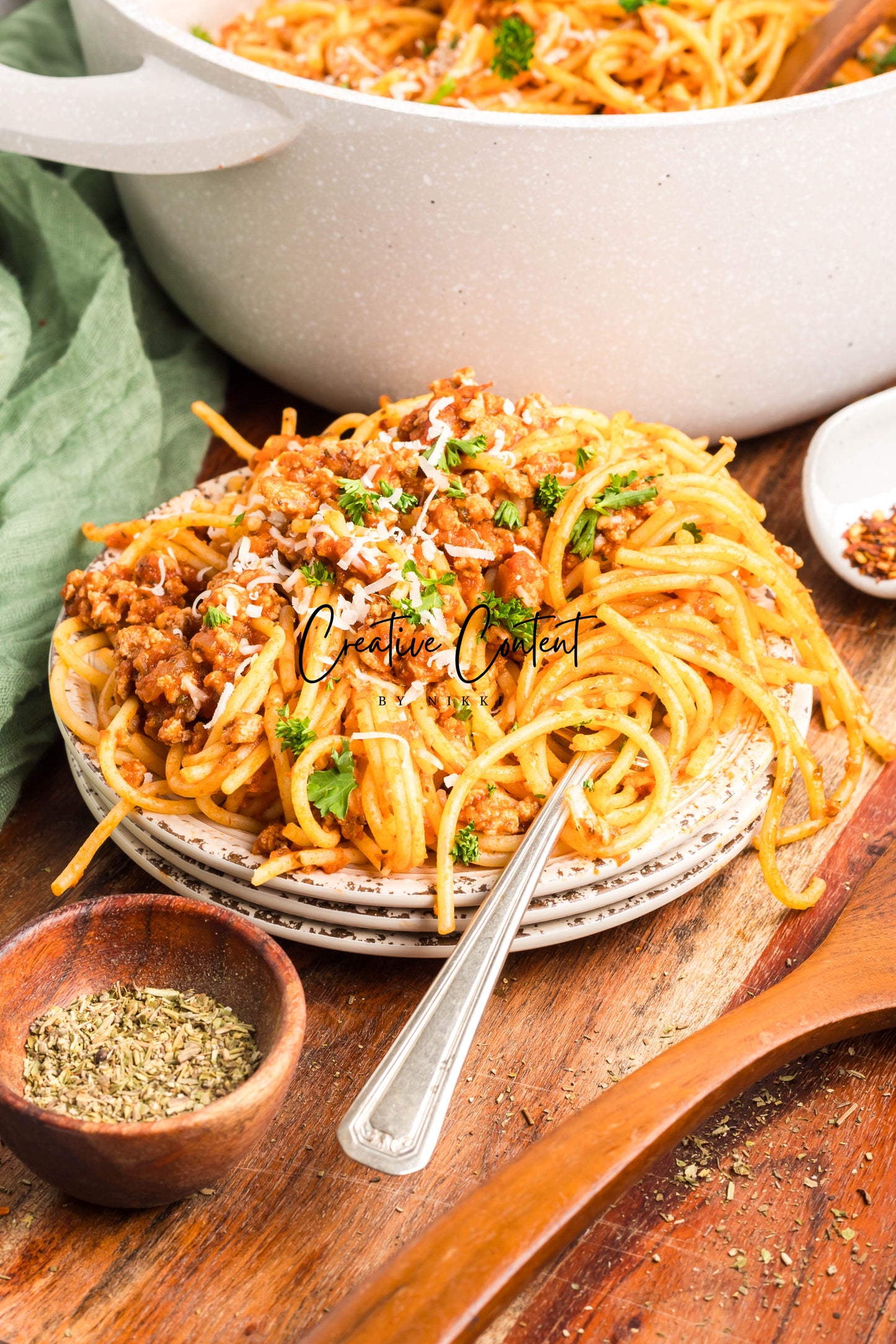 Ground Turkey With Spaghetti - Set 2 of 2