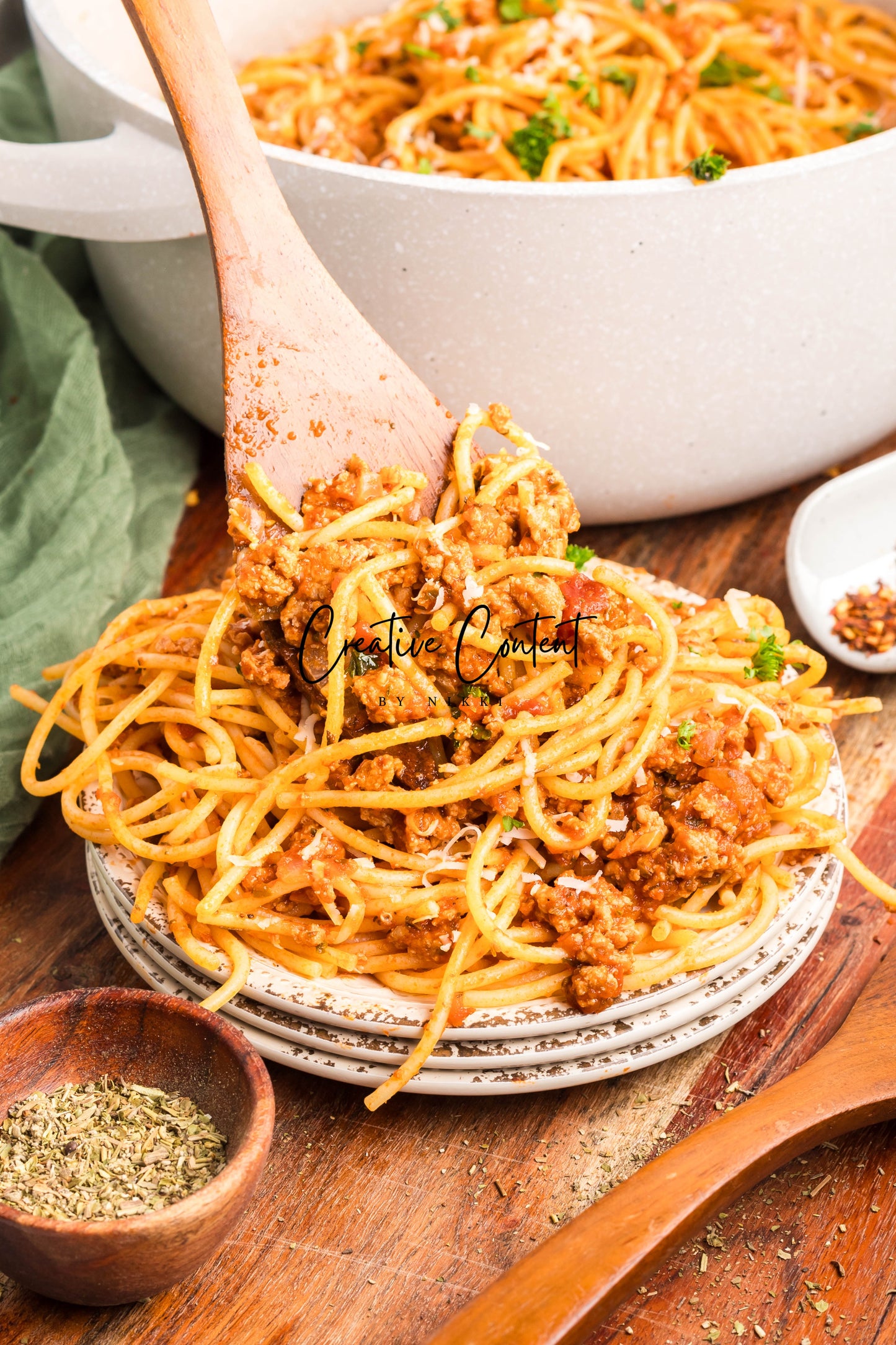 Ground Turkey With Spaghetti - Set 2 of 2