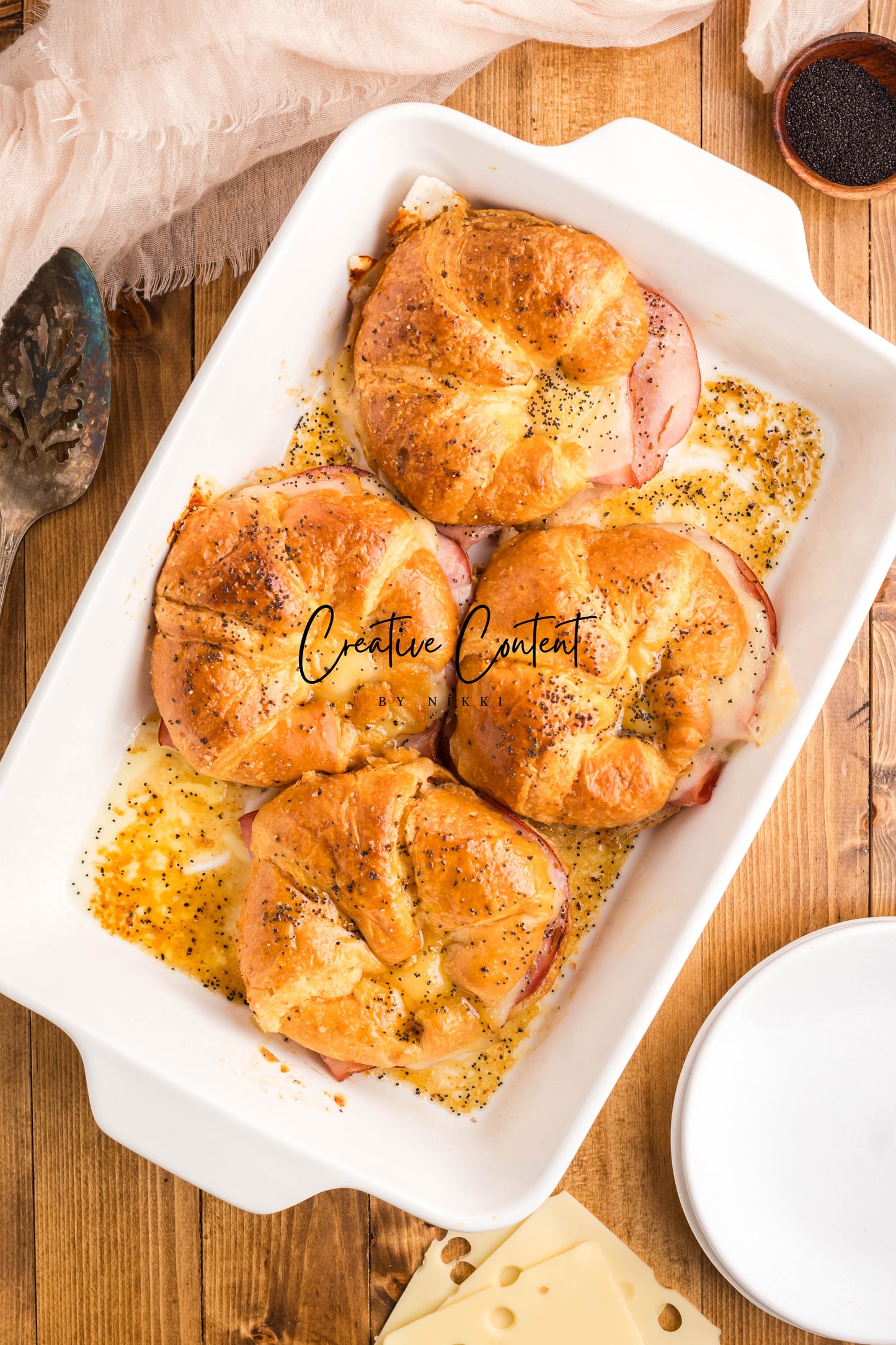 Ham and Cheese Croissants - Set 2 of 2