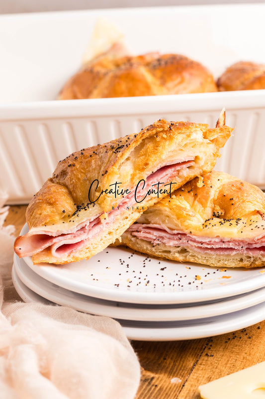 Ham and Cheese Croissants -  Set 2 of 2