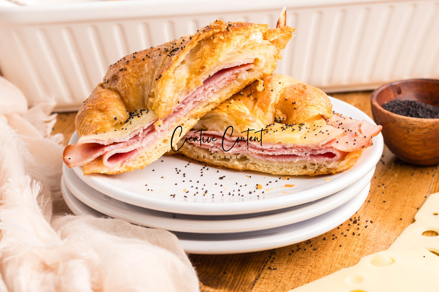 Ham and Cheese Croissants - Set 2 of 2