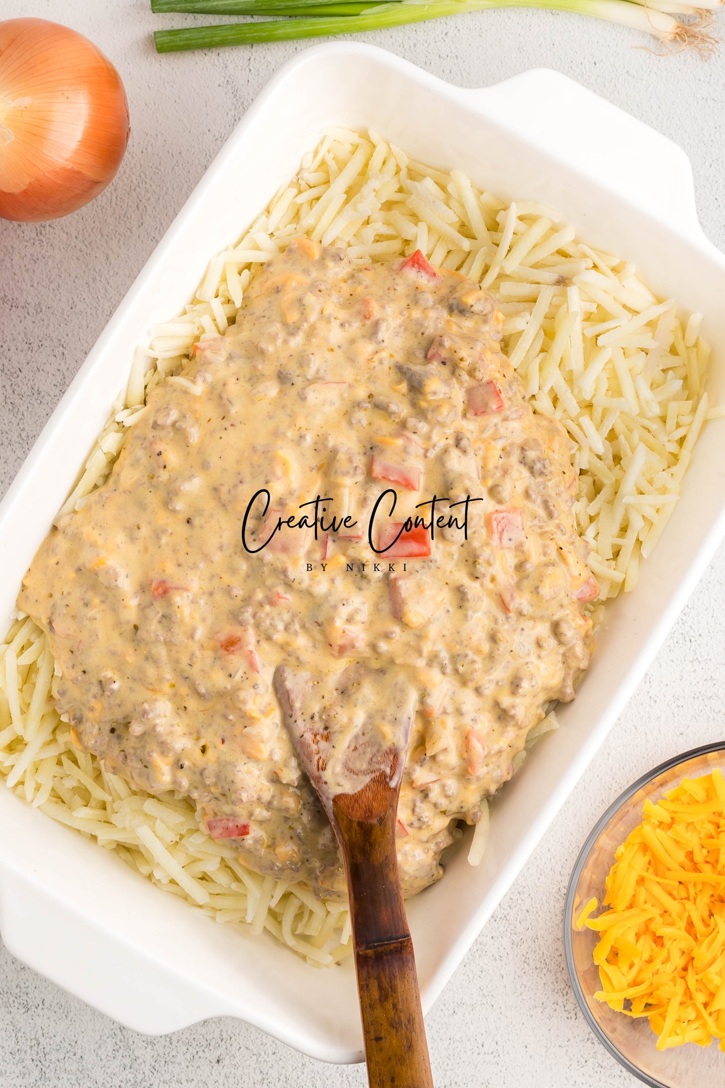Hamburger and Hashbrown Potato Casserole - Exclusive
