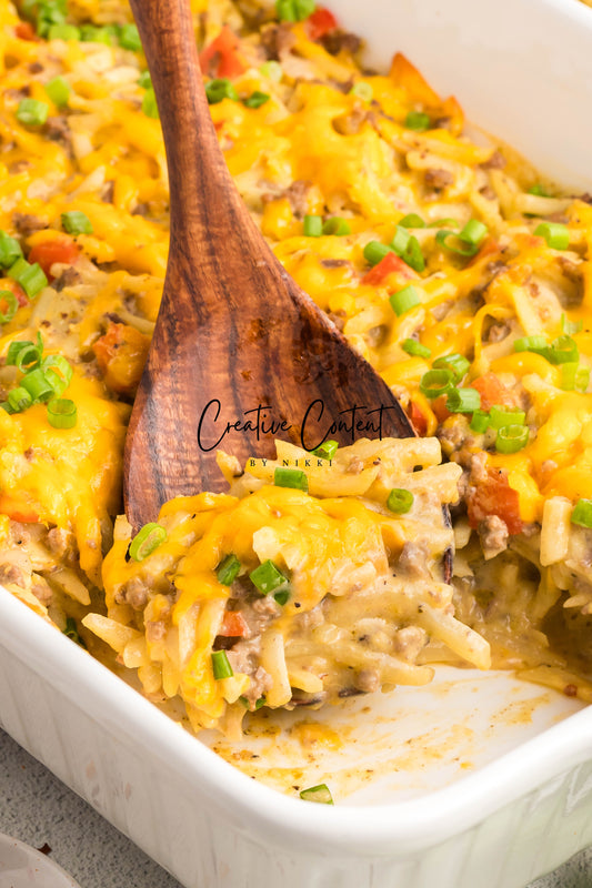 Hamburger and Hashbrown Potato Casserole  - Exclusive
