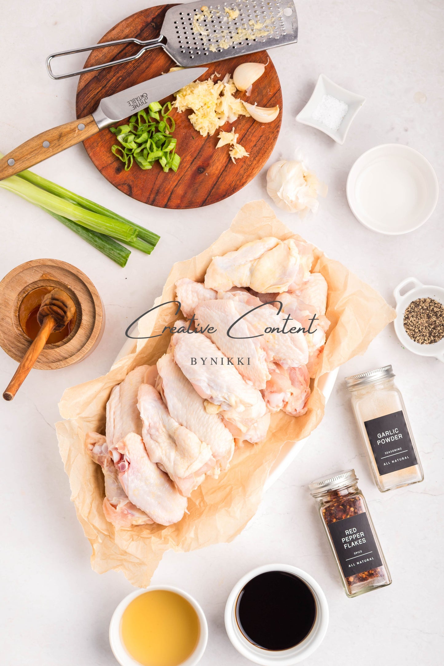 Honey Garlic Chicken Wings - Set 1 of 2 (green onions)