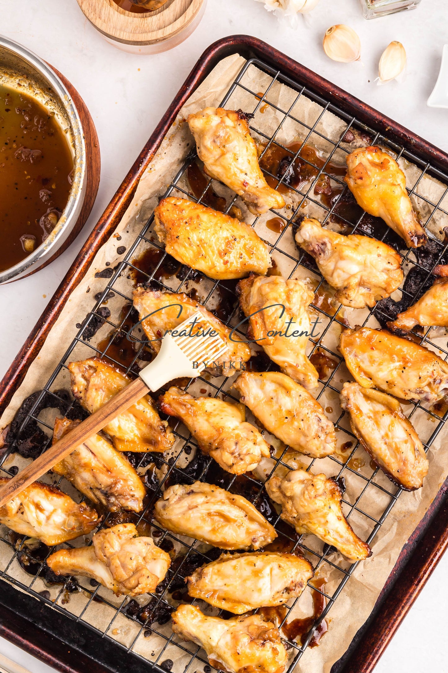 Honey Garlic Chicken Wings - Set 1 of 2 (green onions)