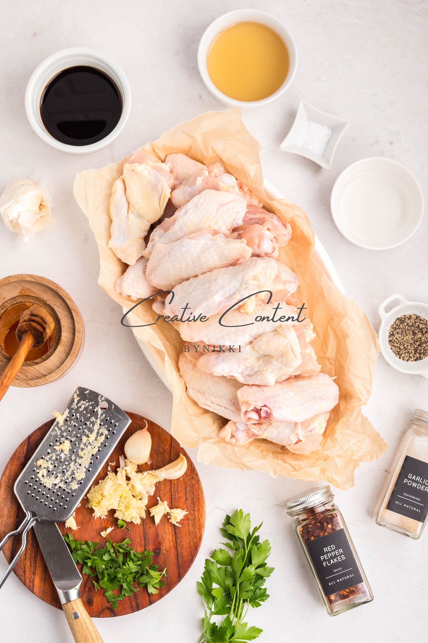 Honey Garlic Chicken Wings - Set 2 of 2 (parsley)