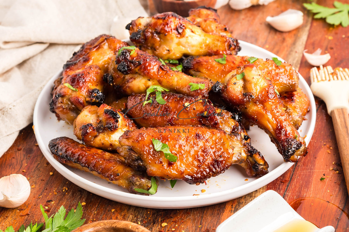 Honey Garlic Chicken Wings - Set 2 of 2 (parsley)