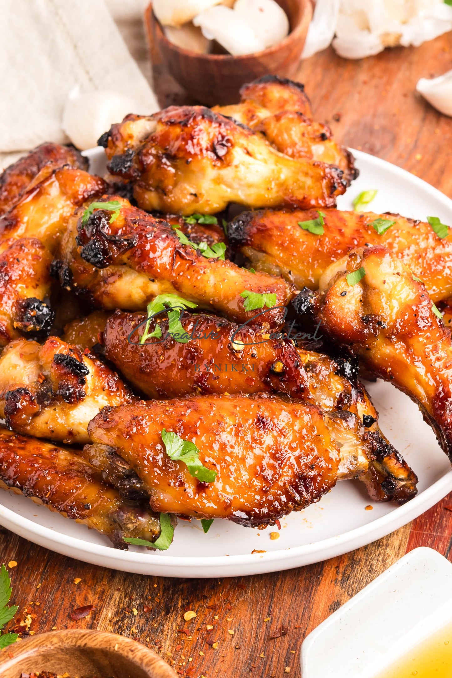 Honey Garlic Chicken Wings - Set 2 of 2 (parsley)